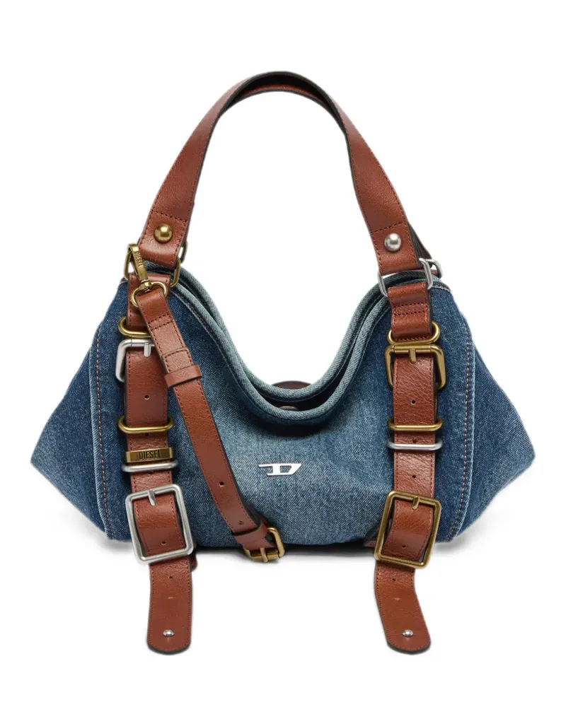 Diesel D-One-Small top-handle bag in denim and leather - Blau Blau