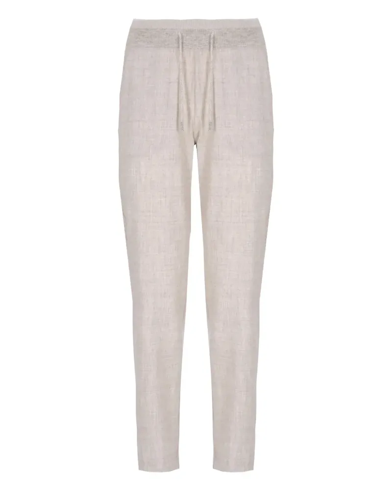 PANICALE Cashmere drawstring tapered trousers - Nude Nude