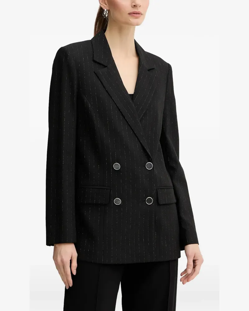 Guess double-breasted pinstriped blazer - Schwarz Schwarz