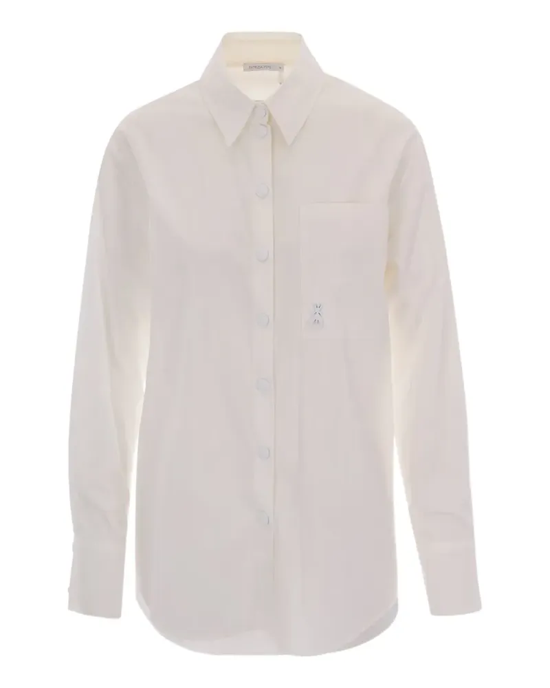 Patrizia Pepe logo-plaque chest-pocket shirt - Nude Nude
