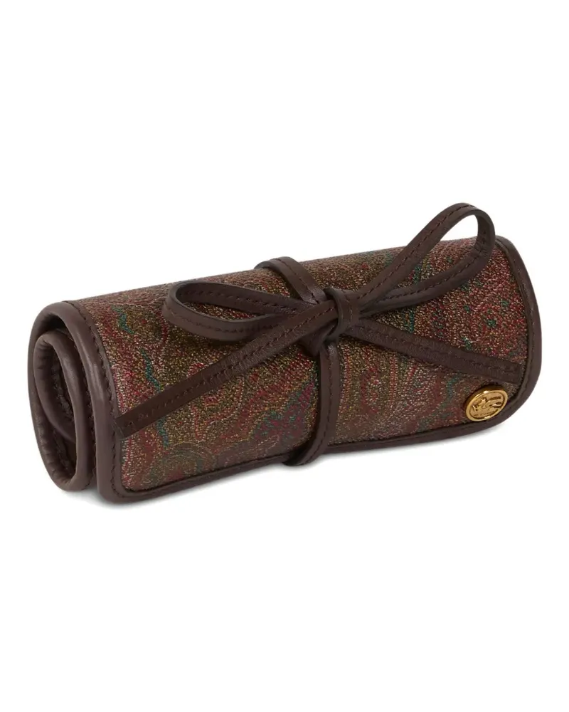 Etro paisley-pattern travel jewellery case (15.5cm x 6.5cm) - Braun Braun