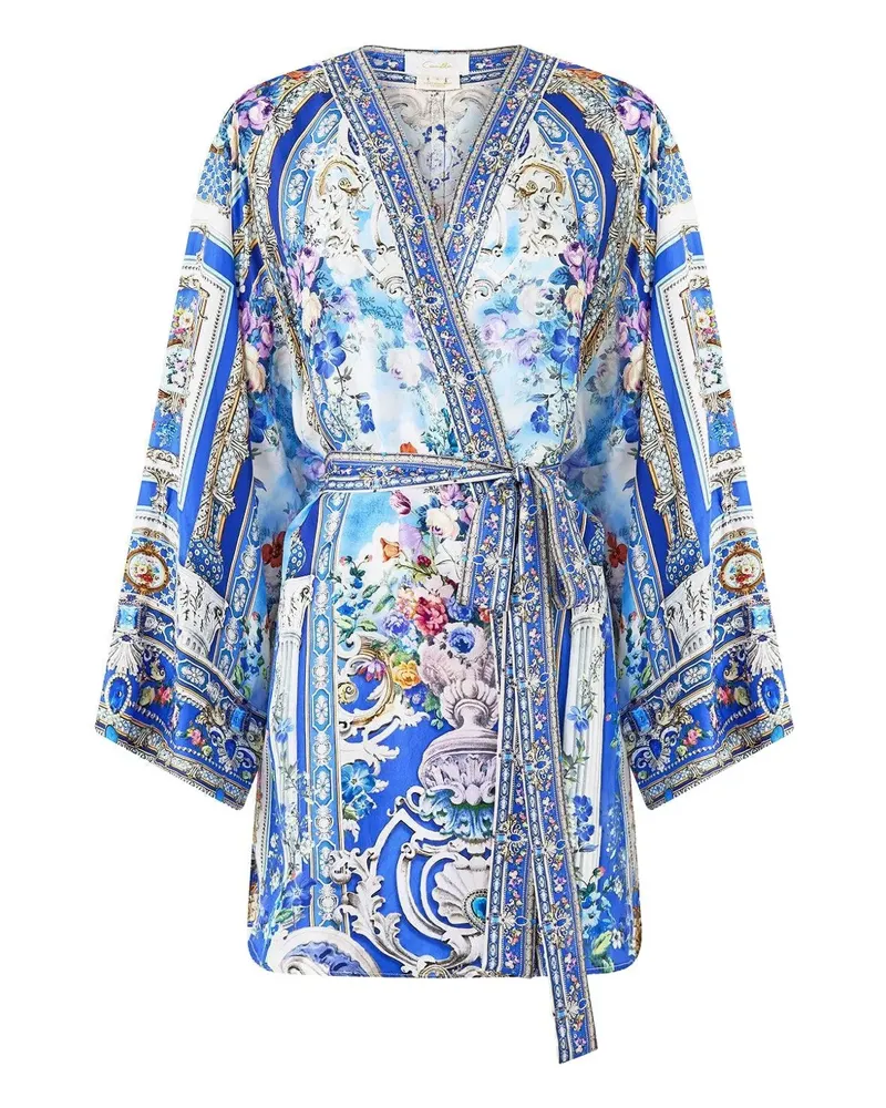 Camilla Ottoman Opulence Jacke mit Blumen-Print - Blau Blau