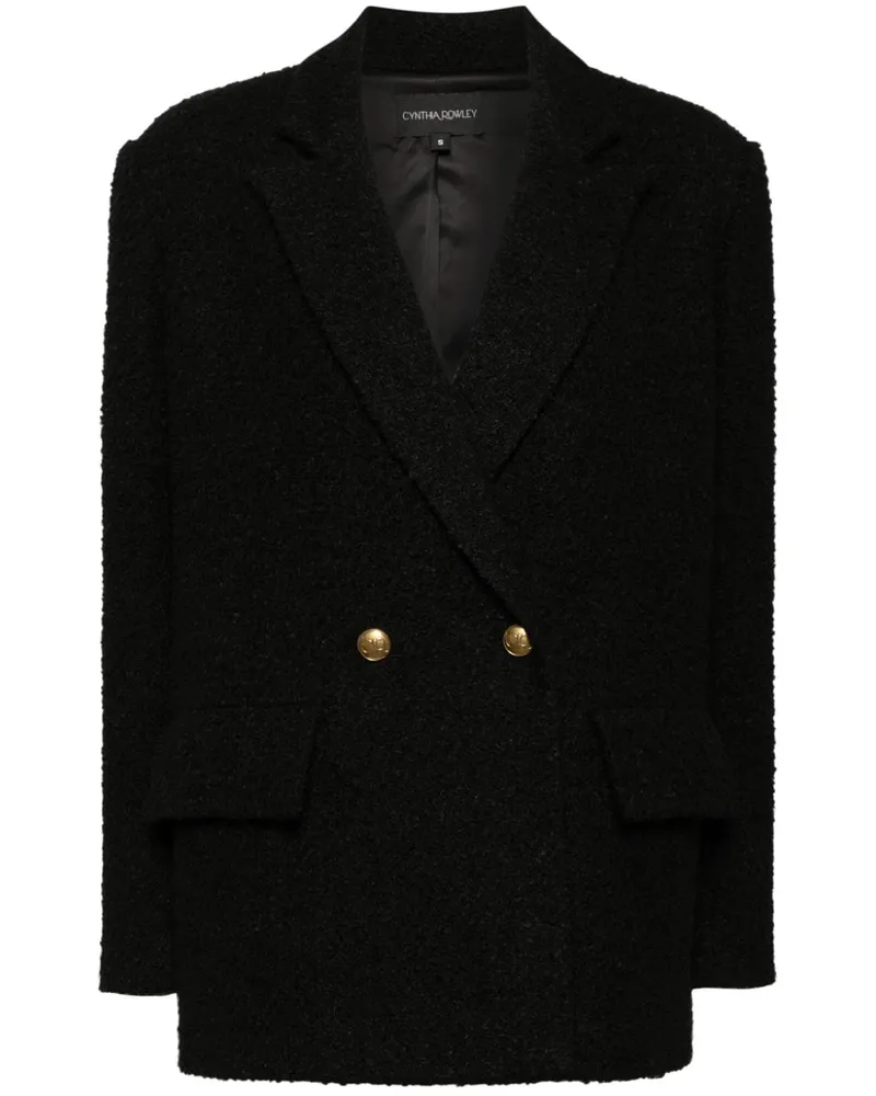 Cynthia Rowley Boucle Oversized-Blazer - Schwarz Schwarz