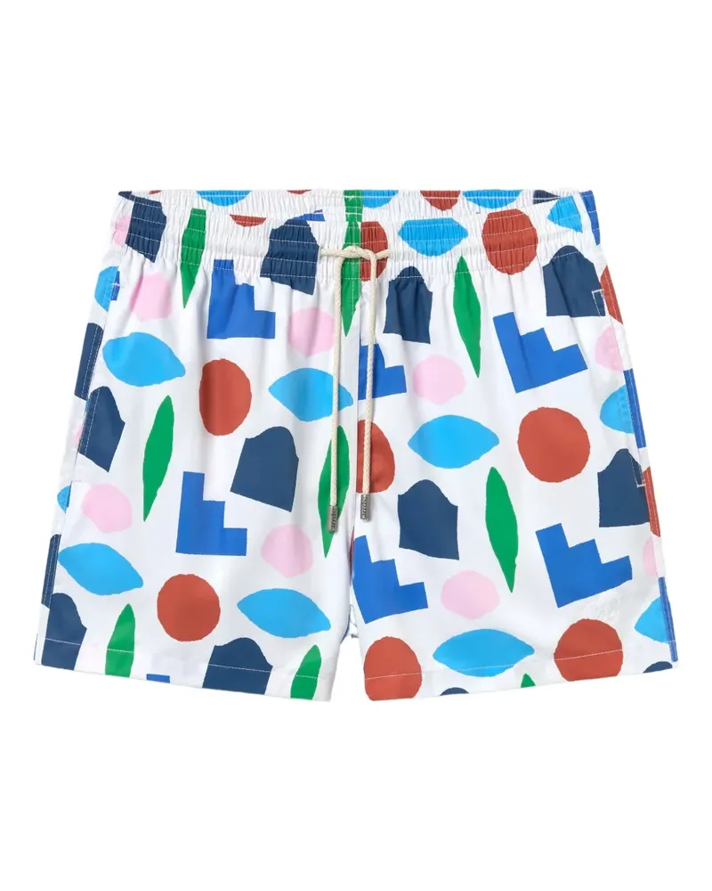 Arrels Barcelona Badeshorts mit geometrischem Print - Weiß Weiß