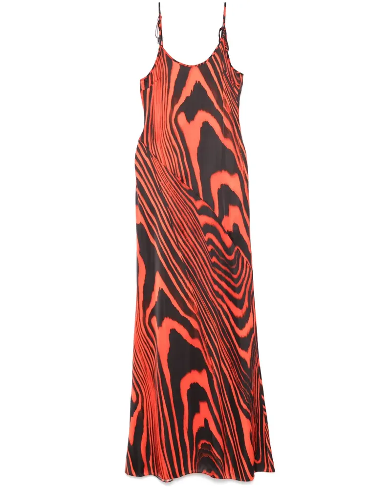 David Koma Gestreiftes Maxikleid - Rot Rot