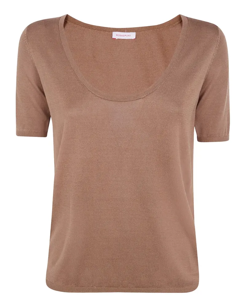 ROSSOPURO scoop-neck T-shirt - Nude Nude