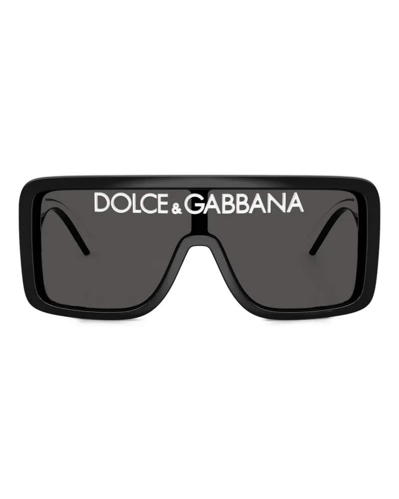 Dolce & Gabbana Sonnenbrille mit eckigem Gestell - Schwarz Schwarz
