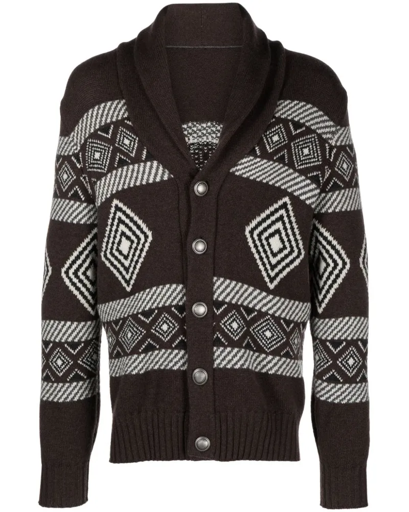 Brunello Cucinelli Gemusterter Cardigan aus Kaschmir - Braun Braun