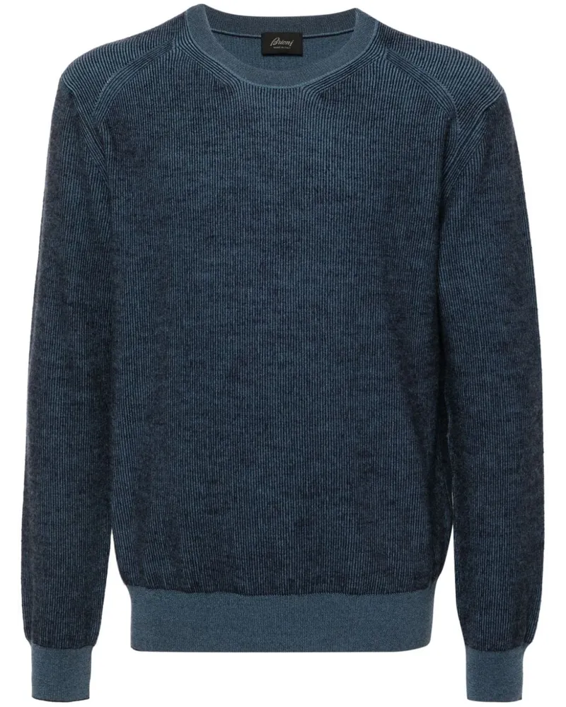 Brioni Gerippter Strickpullover - Blau Blau