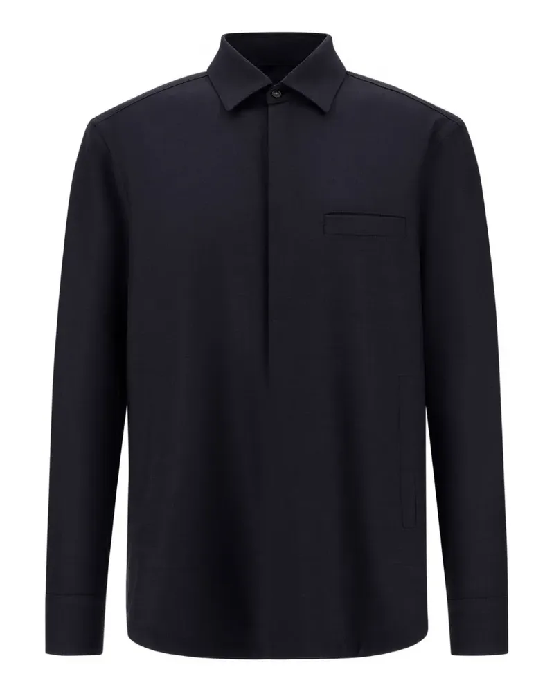 Herno Hemd aus Gabardine - Blau Blau
