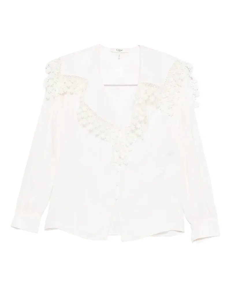 Chloé floral-lace shirt - Weiß Weiß