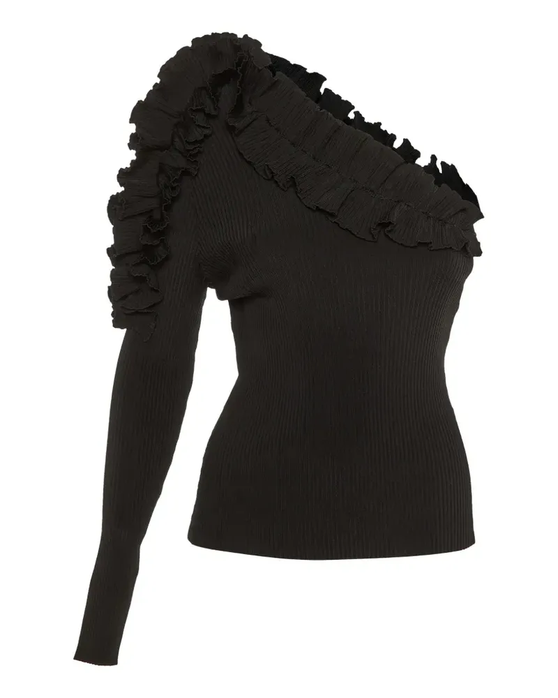 Zimmermann ruffle-detail one-shoulder top - Schwarz Schwarz