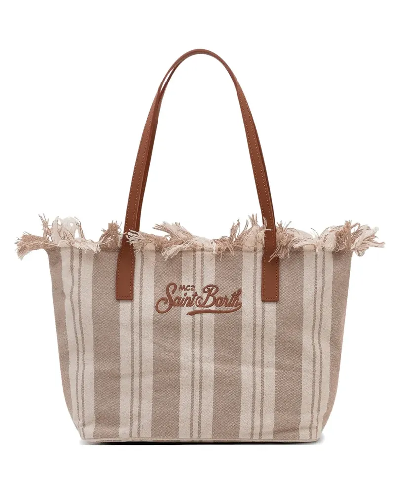 MC2 Saint Barth Ausgefranste Tote Bag mit Streifen - Nude Nude