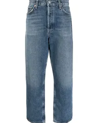 AGOLDE Halbhohe Straight-Leg-Jeans Blau