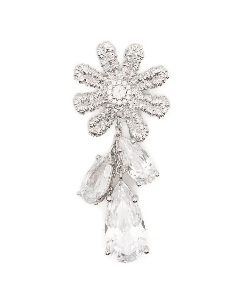 SHUSHU/TONG x YVMIN flower-motif drop earrings - Silber Silber