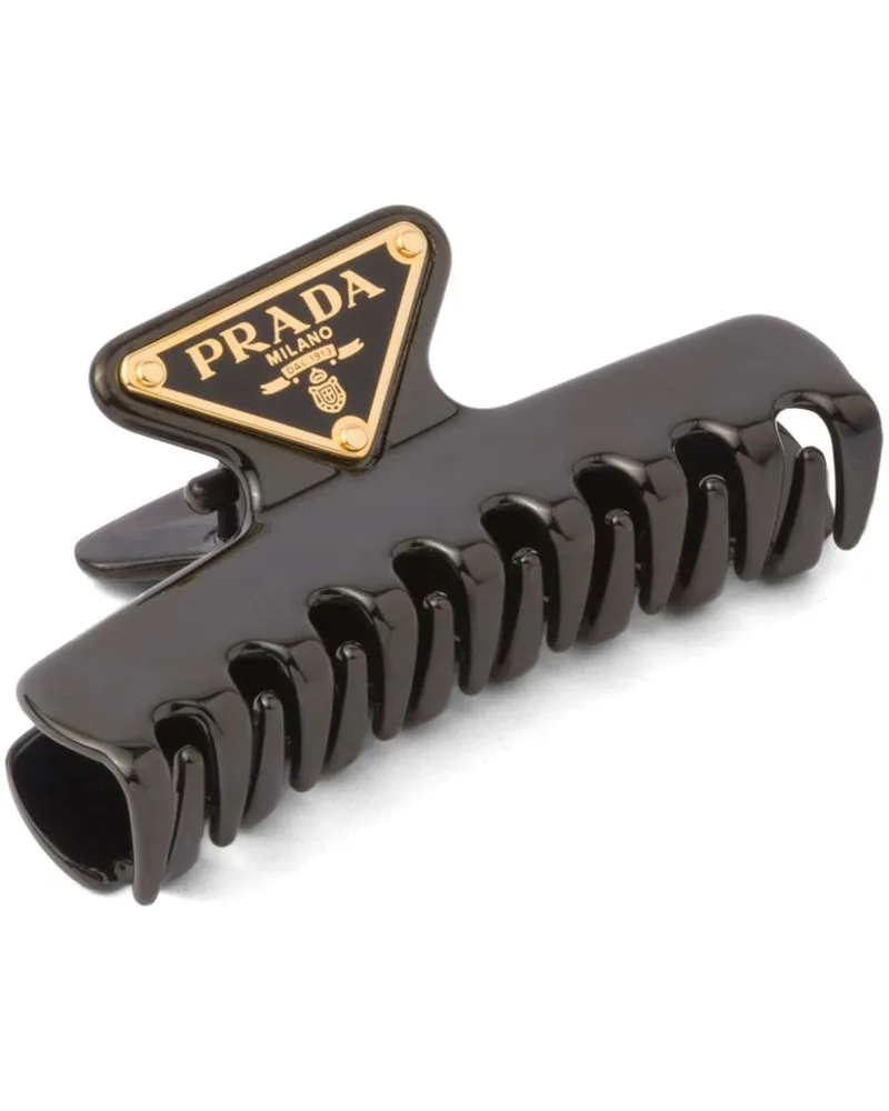 Prada Haarklammer mit Logo - Schwarz Schwarz