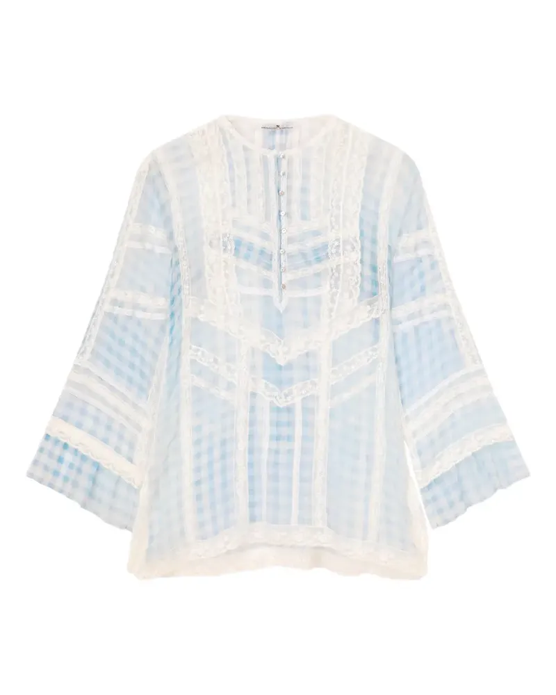 Ermanno Scervino Seidenbluse mit Print - Blau Blau