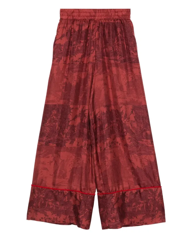Pierre-Louis Mascia Seidenhose mit Print - Rot Rot