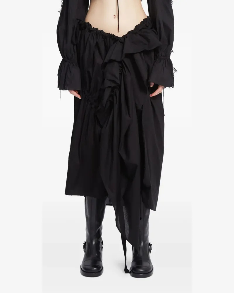 Ann Demeulemeester Gerüschter Maike Rock - Schwarz Schwarz