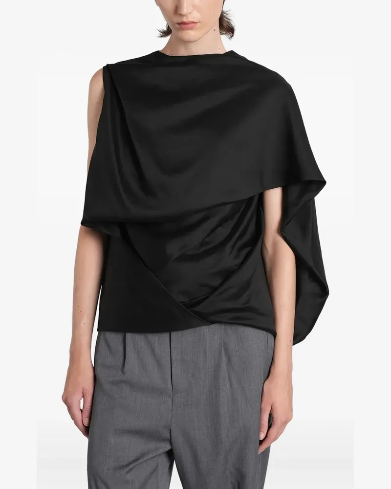 Entire Studios side-drape top - Schwarz Schwarz
