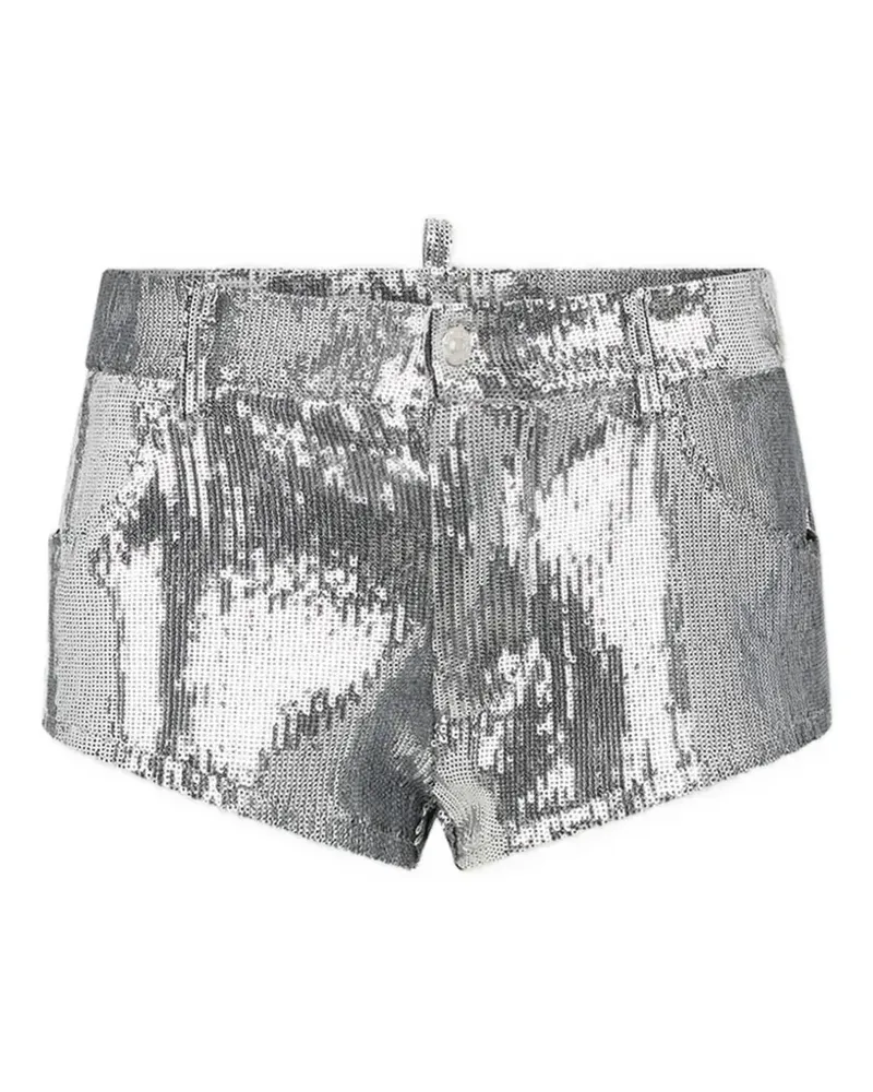 Dsquared2 Shorts mit Schimmeroptik - Silber Silber