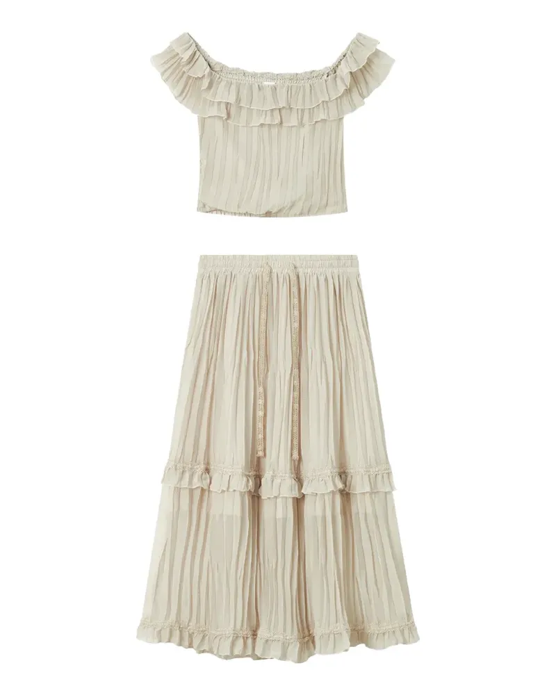 b+ab Jumpsuit mit Volants - Nude Nude