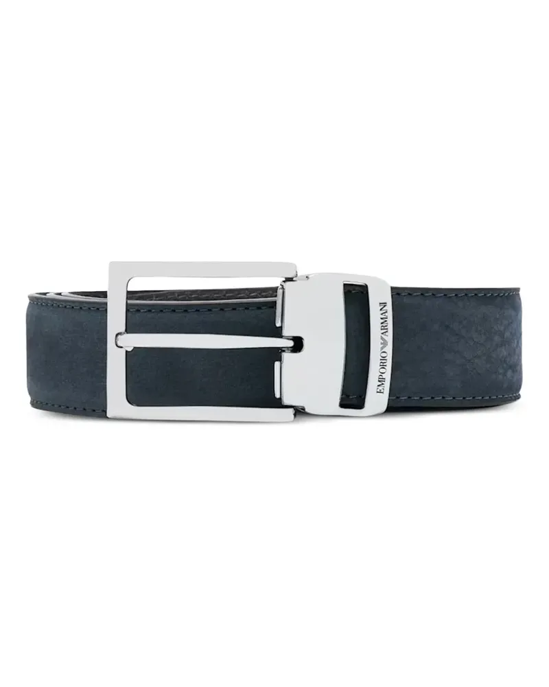 Emporio Armani Ledergürtel mit Logo-Gravur - Blau Blau