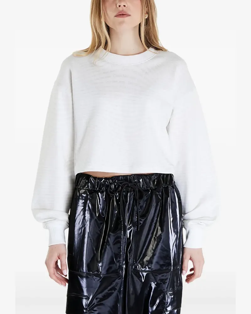 Calvin Klein Cropped-Pullover mit Puffärmeln - Weiß Weiß