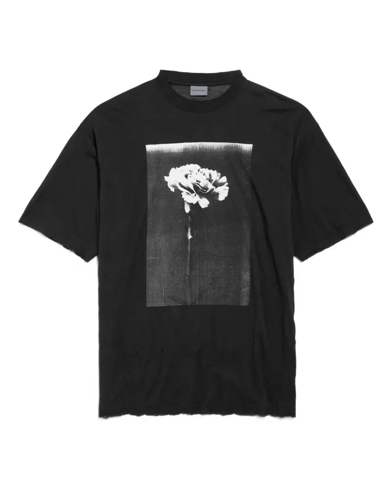 Balenciaga T-Shirt im Distressed-Look - Schwarz Schwarz