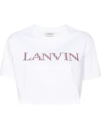 Lanvin T-Shirt mit Logo-Stickerei Weiß