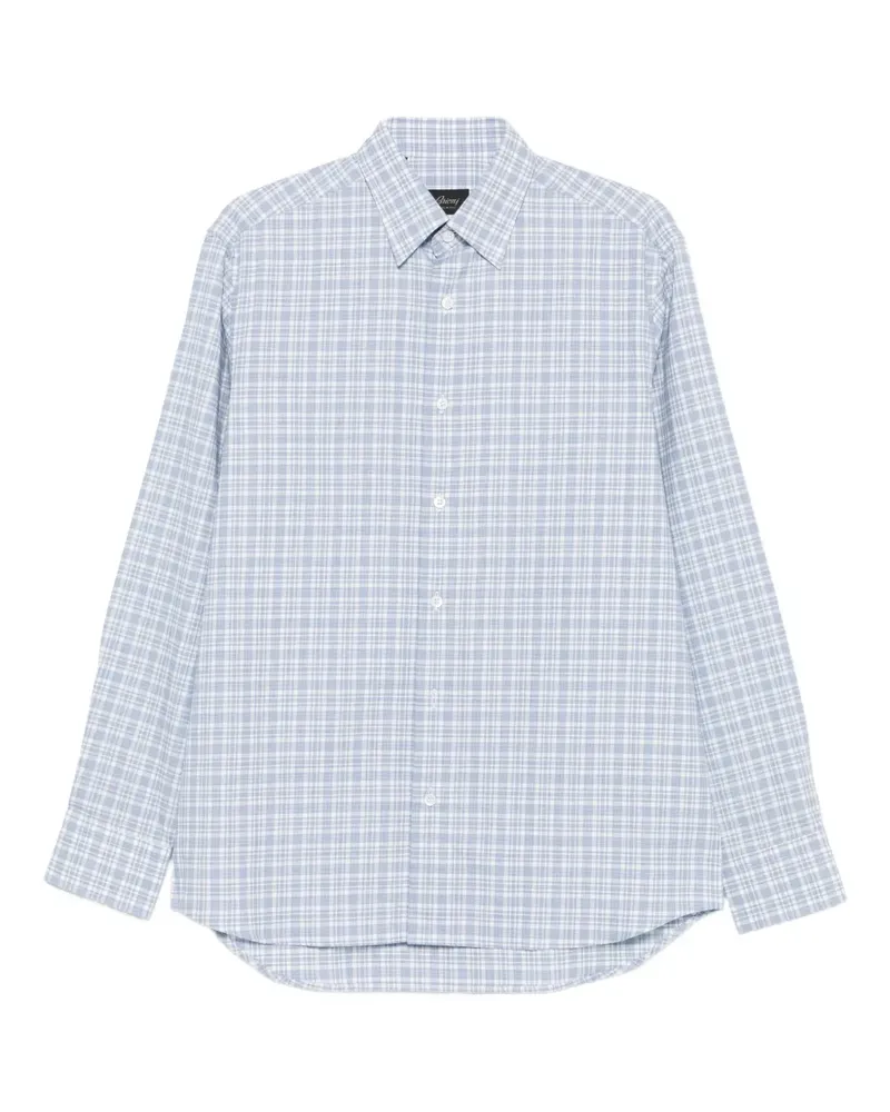 Brioni Kariertes Ventiquattro Flanellhemd - Blau Blau