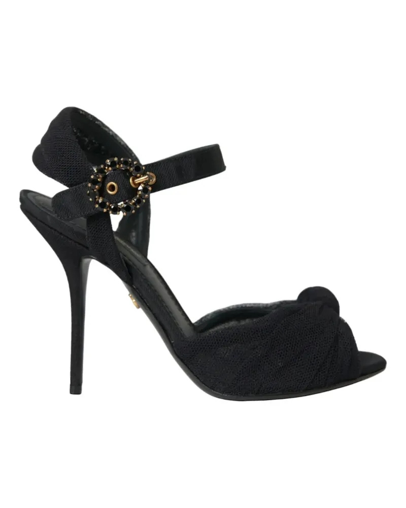 Dolce & Gabbana Flache Sandalen mit Verzierung - Schwarz Schwarz