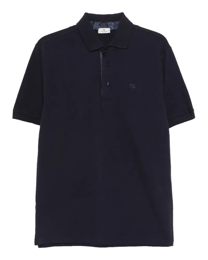 Etro logo-embroidered polo shirt - Blau Blau