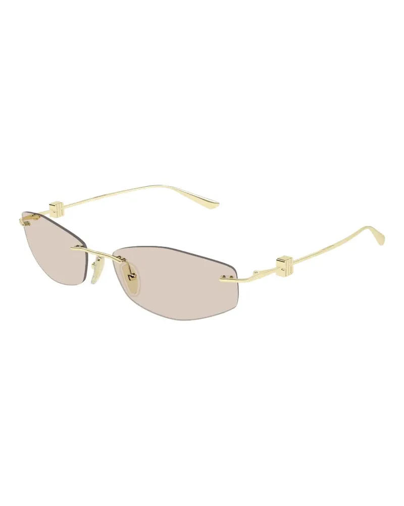 Balenciaga Nano BB-logo geometric-frame sunglasses - Gold Gold