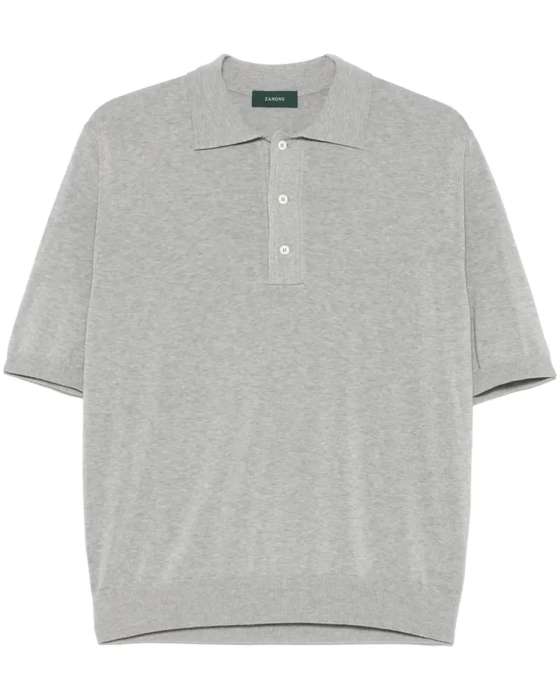 Zanone Gestricktes Poloshirt - Grau Grau