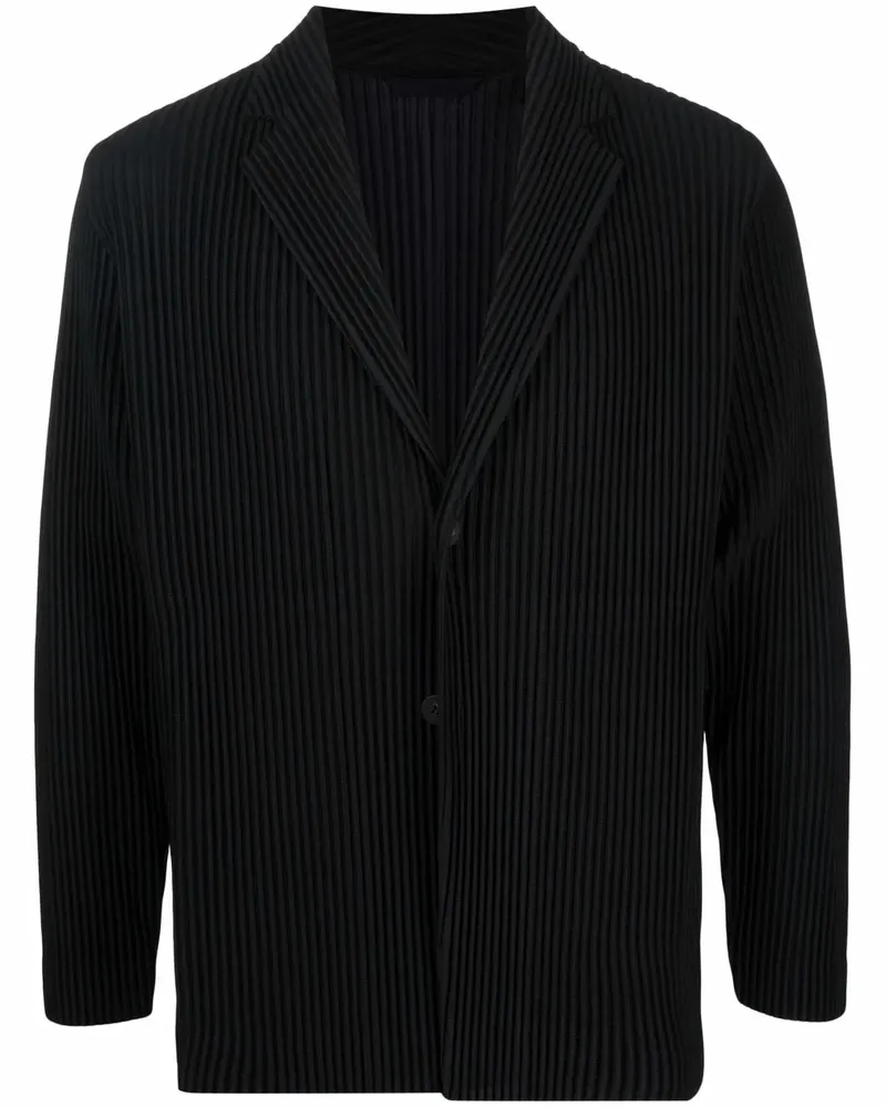 Issey Miyake Plissiertes Sakko - Schwarz Schwarz