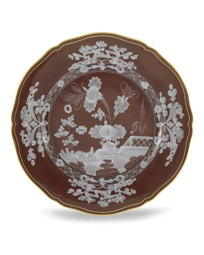 Ginori 1735 Oriente Teller mit Blumenmuster - Braun Braun
