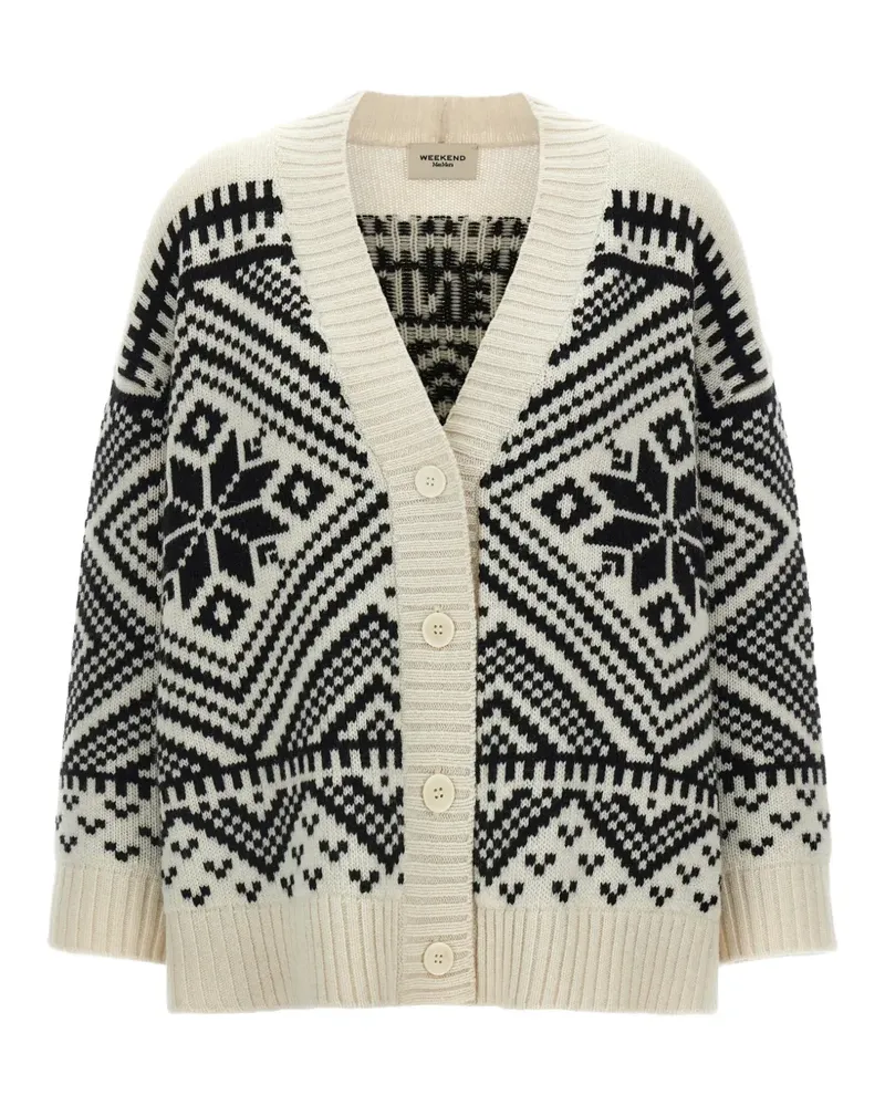 Max Mara Belgio Cardigan mit Jacquardmuster - Schwarz Schwarz