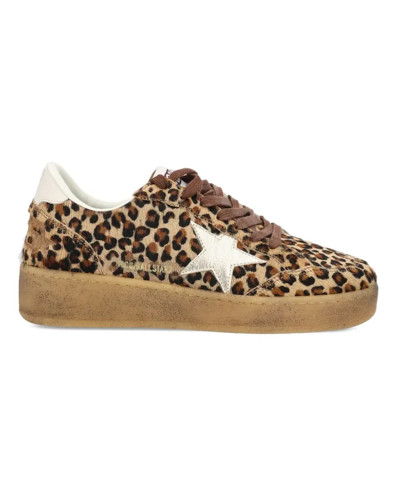 Golden Goose star leopard leather trainers - Braun Braun