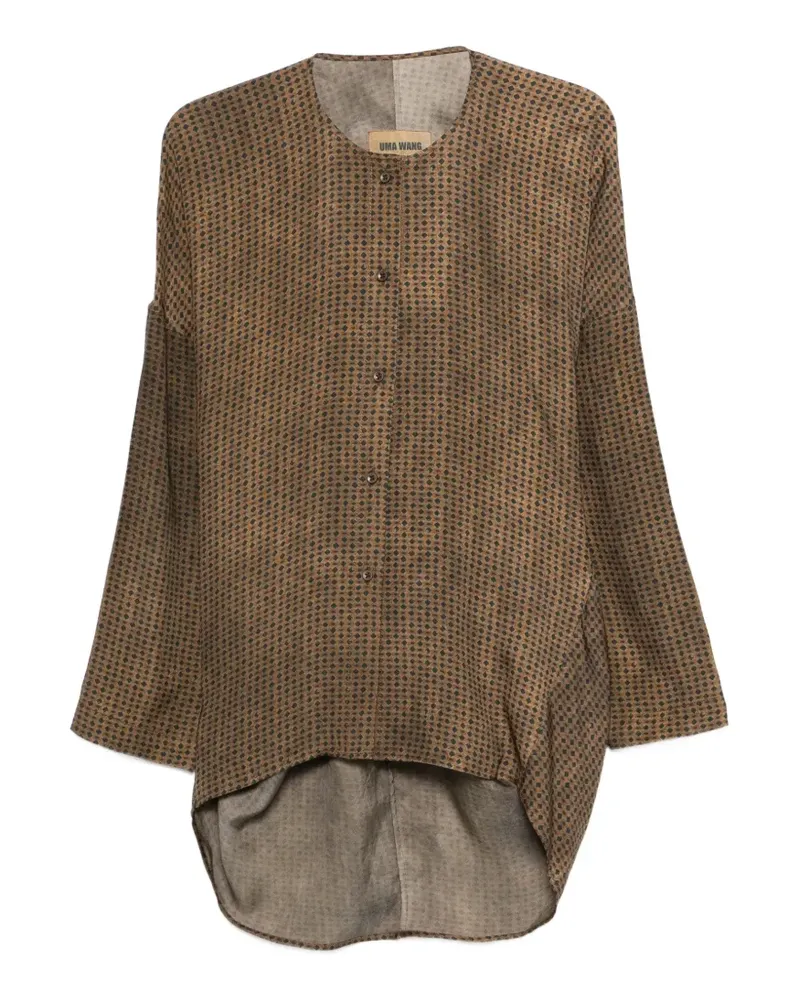 Uma Wang Tate geometric-pattern shirt - Braun Braun