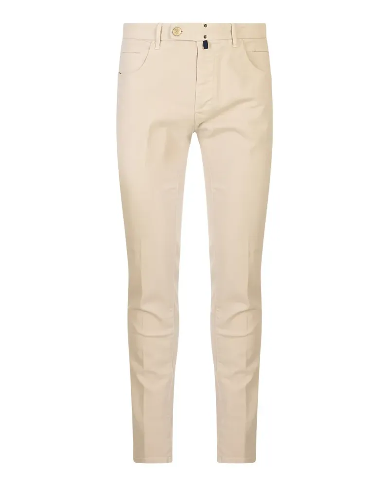 Incotex logo-patch trousers - Nude Nude