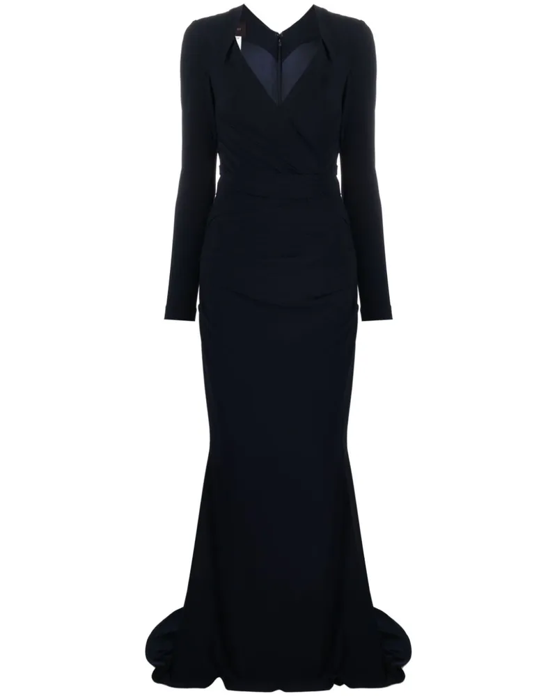 Talbot Runhof Drapiertes Maxikleid aus Krepp - Blau Blau