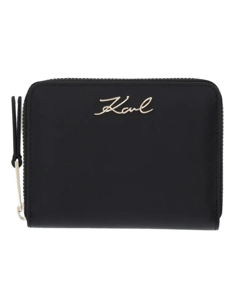 Karl Lagerfeld logo zip wallet - Schwarz Schwarz