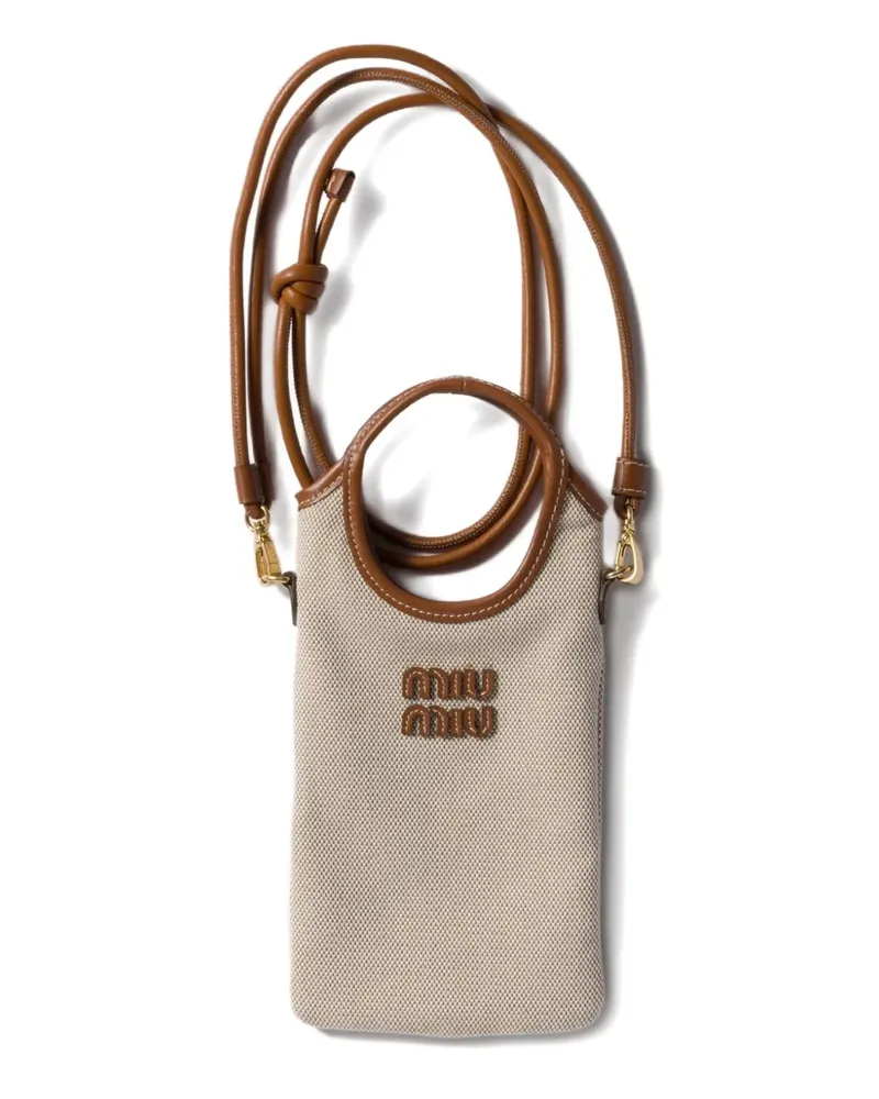 Miu Miu Smartphone-Hülle mit Logo-Detail - Nude Nude