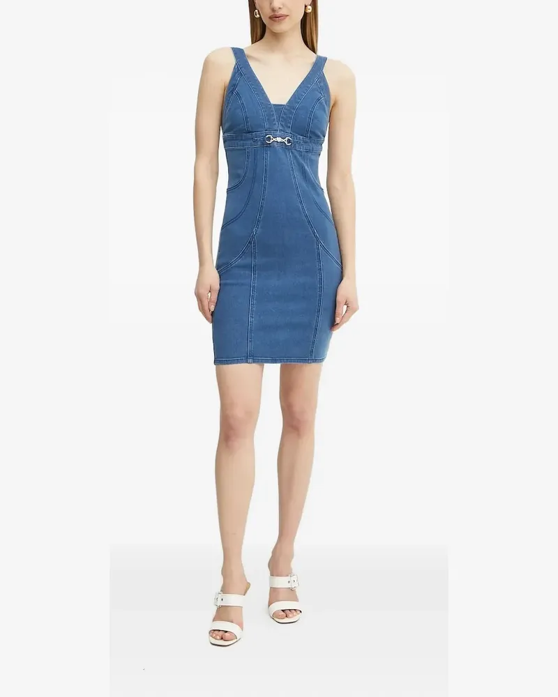 Guess Jeanskleid mit V-Ausschnitt - Blau Blau