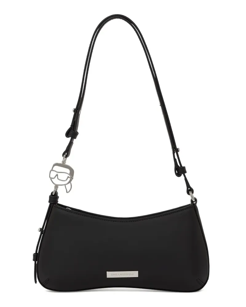 Karl Lagerfeld Mini Schultertasche mit Logo-Schild - Schwarz Schwarz