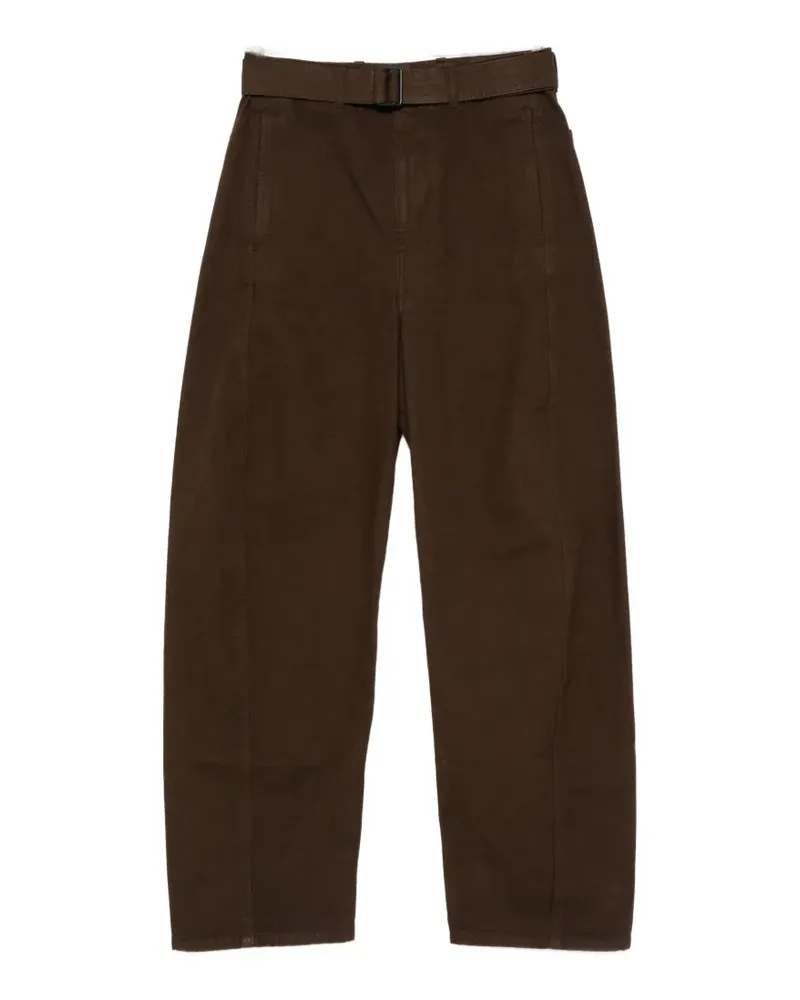 Christophe Lemaire Wide-Leg-Jeans mit Gürtel - Braun Braun