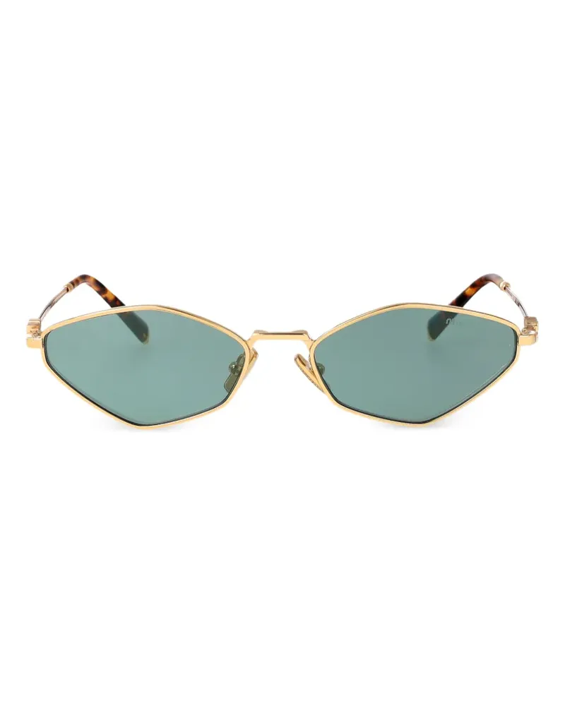 Miu Miu geometric-frame sunglasses - Gold Gold