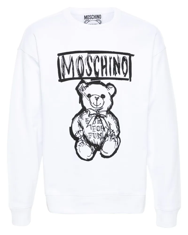 Moschino Sweatshirt mit Teddy-Print Weiß