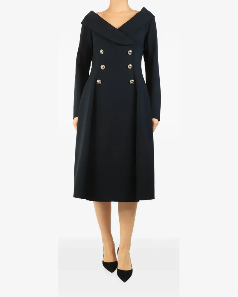 Dorothee Schumacher off-shoulder button-front midi dress - Blau Blau